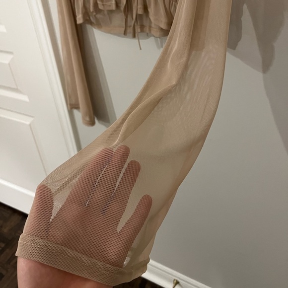 Nasty Gal Sheer Tie Front Blouse - Picture 5 of 7